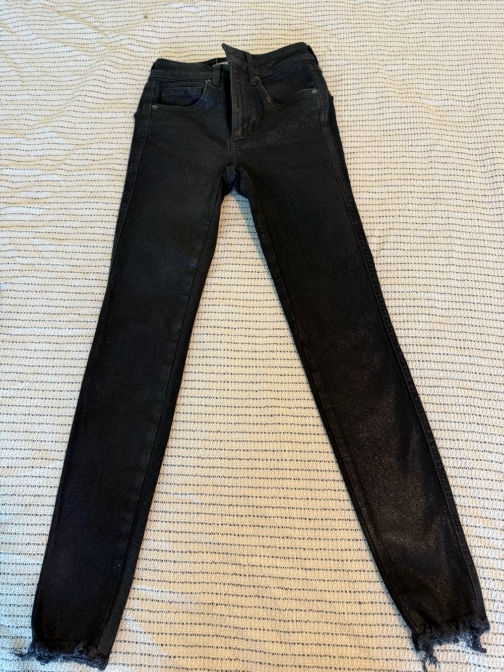 Free people  Black Coated Skinny Jeans